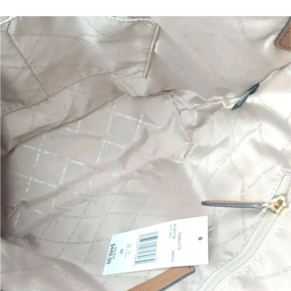 Michael Kors Charlotte Logo and Leather Top-Zip Tote Bag